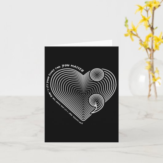 Mental Health Awareness Heart Semi-colon Anti Suic Karte (Gelbe Blume)