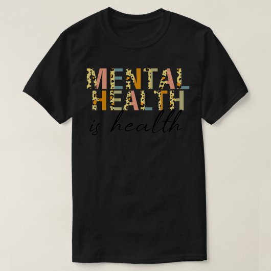 Mental Health Awareness Leopard Graphic Pastel Col T-Shirt (Design vorne)