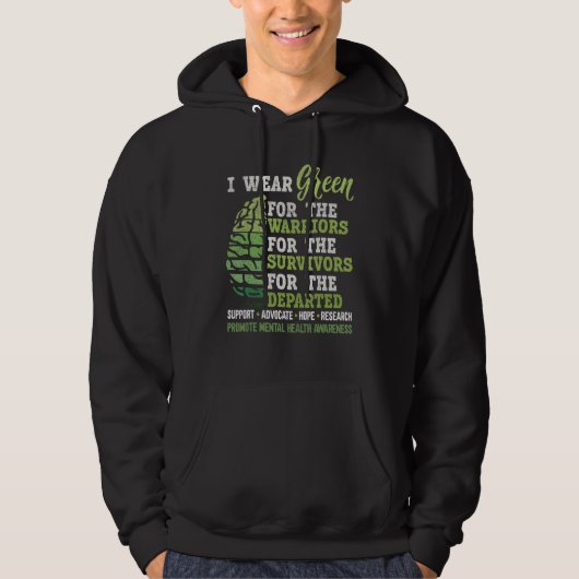 Mental Health Awareness Matters Support I Wear Gre Hoodie (Vorderseite)