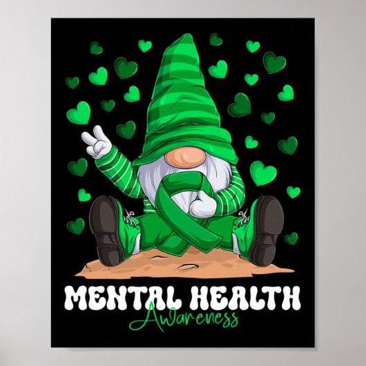 Mental Health Awareness Montag Grüner Multifunktio Poster (Vorne)
