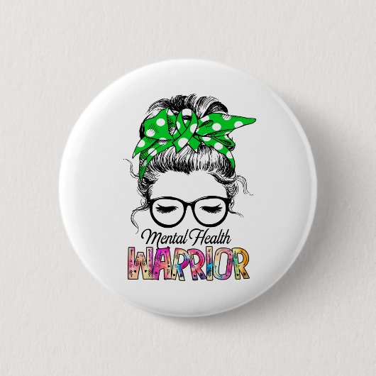 Mental Health Awareness Month Ribbon Ohrts Button (Vorderseite)