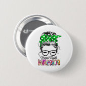 Mental Health Awareness Month Ribbon Ohrts Button (Vorne & Hinten)