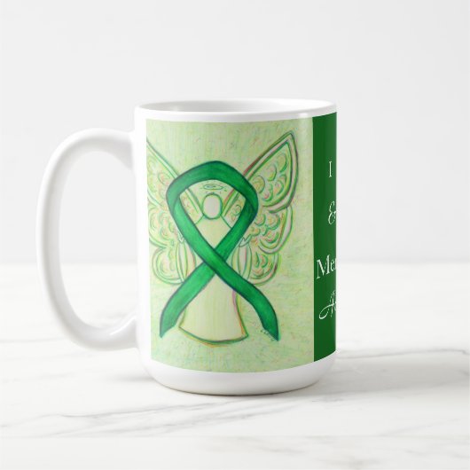 Mental Health Awareness Ribbon Angel Custom Tasse (Links)