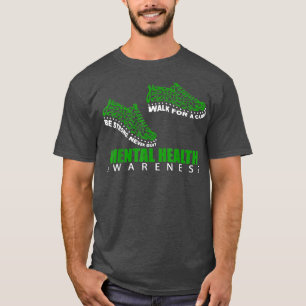 Mental Health Awareness Shoes Ribbon Walk For A Cu T-Shirt