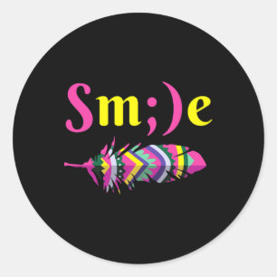 Mental Health Awareness Smile Semicolon Suicide Runder Aufkleber