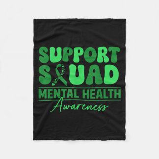 Mental Health Awareness Support Squad Green Ribbon Fleecedecke