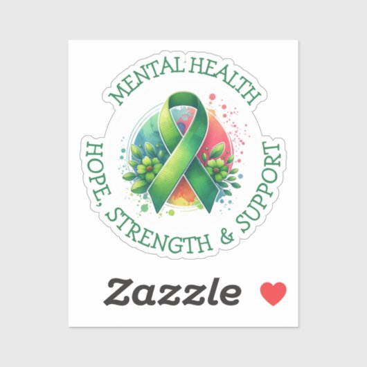 Mental Health Awareness - Support Strength Support Aufkleber (Blatt)