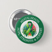 Mental Health Awareness - Support Strength Support Button (Vorne & Hinten)