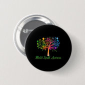Mental Health Awareness Tree Button (Vorne & Hinten)