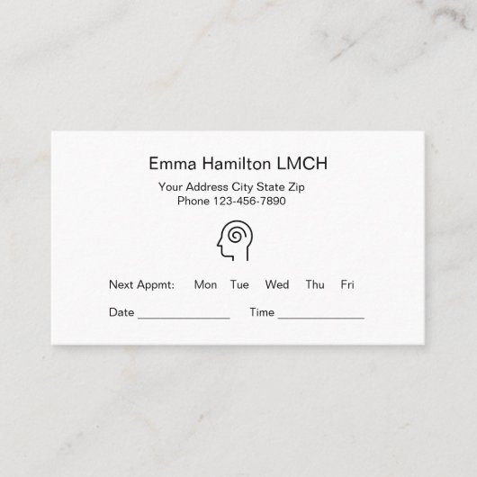 Mental Health Counselor Office Appointment Cards Terminkarte (Vorderseite)