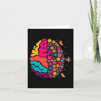 Mental Health Floral Brain Depression Awareness Co Karte