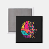 Mental Health Floral Brain Depression Awareness Co Magnet (Vorderseite/Rückseite)