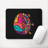 Mental Health Floral Brain Depression Awareness Co Mousepad (Mit Mouse)
