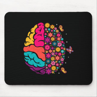 Mental Health Floral Brain Depression Awareness Co Mousepad