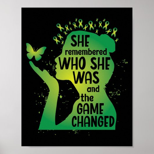 Mental Health Green Ribbon Butterfly Poster (Vorne)