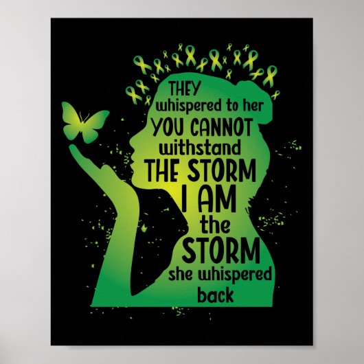 Mental Health Green Ribbon Butterfly Poster (Vorne)