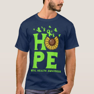 Mental Health Lime Green Hope Vintag Sonnenblumen T-Shirt