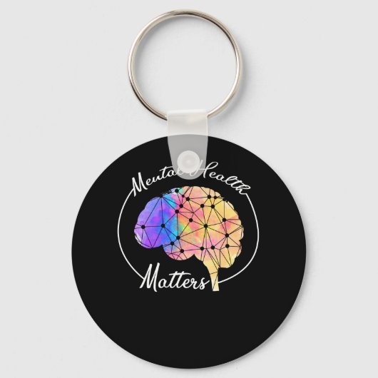 Mental Health Matters Funny Brain Multi-Color Schlüsselanhänger (Vorderseite)