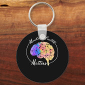 Mental Health Matters Funny Brain Multi-Color Schlüsselanhänger (Vorderseite)