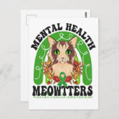 Mental Health Meowtters Funny Cat Rainbow Kitten Postkarte (Vorne/Hinten)