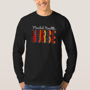 Mental Health Nurse Kariert Red Liebe Herz Stethos T-Shirt
