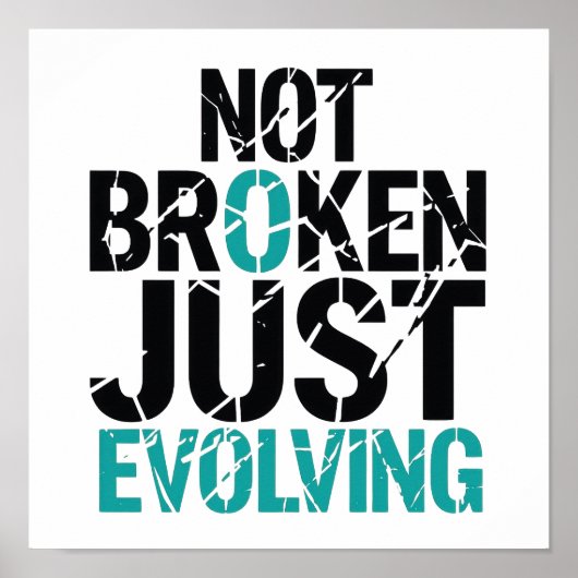 Mental Health Recovery Not Broken Quote Poster (Vorne)