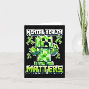 Mental Health S Awareness Green Pixel Ribon für Ki Karte