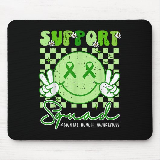 Mental Health S Awareness Support Squad Smile Face Mousepad (Vorne)