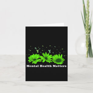 Mental Health S Sunflower May Green Awareness Ribb Karte