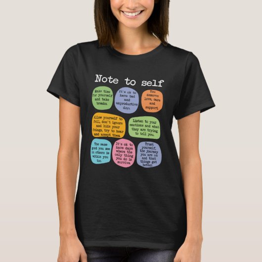 Mental Health School Counselor  Note to Self Teach T-Shirt (Vorderseite)