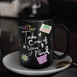 Mental Health Self Care Affirmation Tumbler – Posi Kaffeetasse