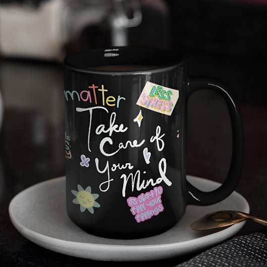 Mental Health Self Care Affirmation Tumbler – Posi Kaffeetasse