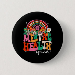 Mental Health Squad Boho Regenbogen-Gehirnkrankhei Button