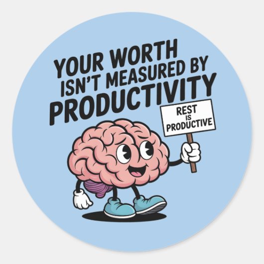 Mental Health Sticker – Self-Care, Rest & Worth (Vorderseite)