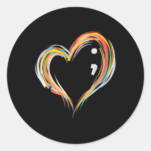 Mental Health Suicide Awareness Montag Symbol Semi Runder Aufkleber