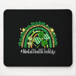 Mental Health Tech Regenbogen St Patricks Day Matc Mousepad