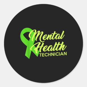 Mental Health Technicer Awareness Ribbon Monat Runder Aufkleber