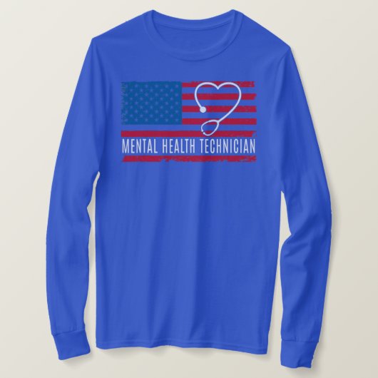 Mental Health Technician USA Flag Nurse Doctor T-Shirt (Design vorne)