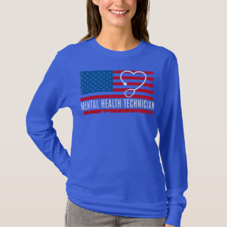 Mental Health Technician USA Flag Nurse Doctor T-Shirt
