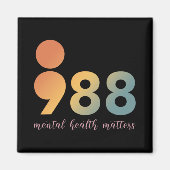 Mental Health Therapy 988 Semicolon Counselor Si Magnet (Vorne)