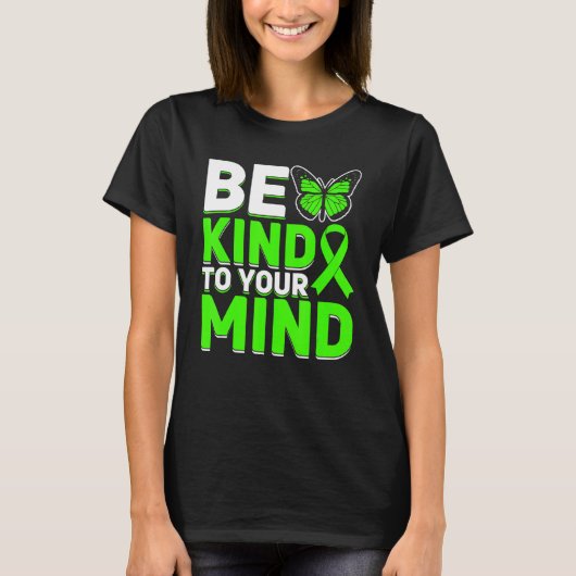Mental Health Warrier Awareness Month Green Ribbon T-Shirt (Vorderseite)
