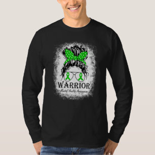 Mental Health Warrior Messy Bun Mental Health Awar T-Shirt