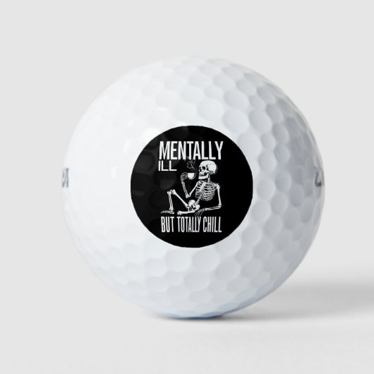 Mental-Ill, aber Totally Chill Halloween-Kostüm Golfball (Vorderseite)
