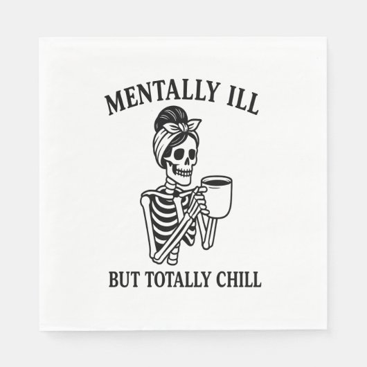 Mental Ill, aber Totally Chill Halloween Serviette (Vorderseite)