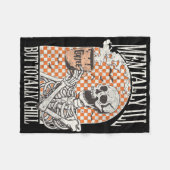 Mental Ill, aber Totally Chill Halloween Skelett Fleecedecke (Vorderseite (Horizontal))
