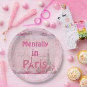 Mental in Paris Papiertafel Pappteller (Party)