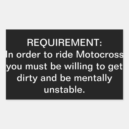 "Mental Instable Motocross"-Anforderungsaufkleber Rechteckiger Aufkleber (Vorderseite)