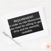 "Mental Instable Motocross"-Anforderungsaufkleber Rechteckiger Aufkleber (Umschlag)