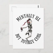 Mental krank, aber total kühl witzige Zitate Postkarte (Vorne/Hinten)