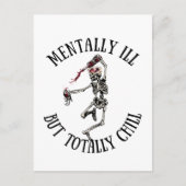 Mental krank, aber total kühl witzige Zitate Postkarte (Vorderseite)